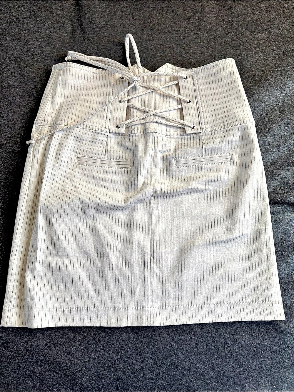 Guess Jeans lace-up mini skirt Striped Lace-Up Mini Skirt White Waist 26 Like